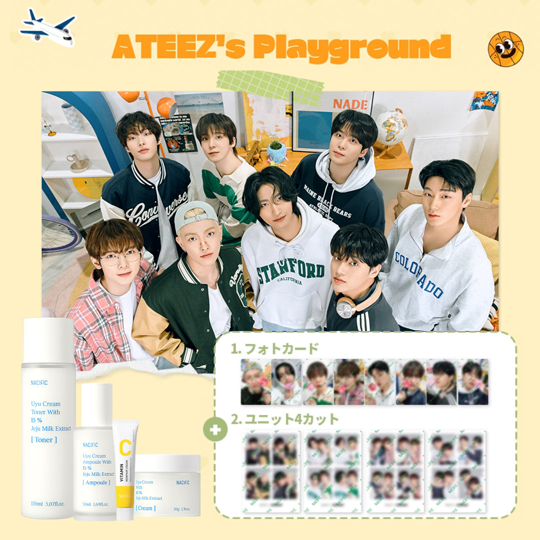 Nacific x ATEEZ Playground asian authentic genuine original korean skincare montreal toronto calgary canada thekshop thekshop.ca natural organic vegan cruelty-free cosmetics kbeauty vancouver free shipping clean beauty routine skin makeup kpop stayz stan fandom photocard stray kids treasure ateez atiny
