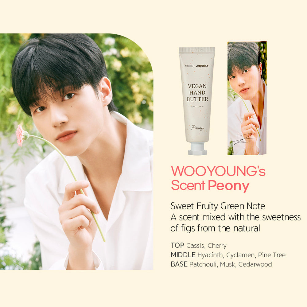 Nacific x ATEEZ Special Collaboration Scent In Bloom Vegan Hand Butter Set asian authentic genuine original korean skincare montreal toronto calgary canada thekshop thekshop.ca natural organic vegan cruelty-free cosmetics kbeauty vancouver free shipping clean beauty routine skin makeup kpop stayz stan fandom photocard stray kids treasure ateez atiny