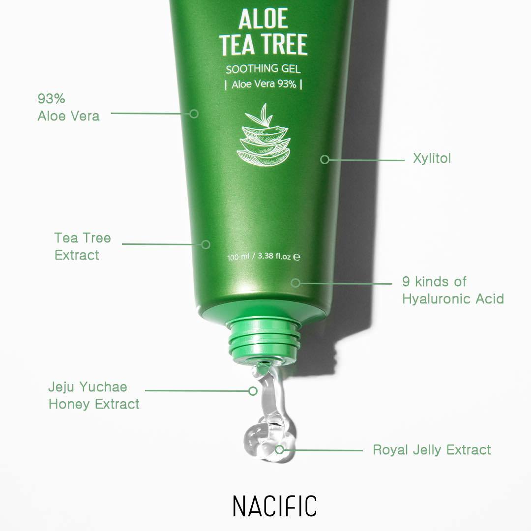 NACIFIC Aloe Tea Tree Soothing Gel asian authentic genuine original korean skincare montreal toronto canada thekshop thekshop.ca natural organic vegan cruelty-free cosmetics kbeauty vancouver free shipping